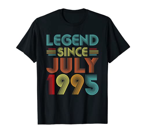 Legend Since July 1995 27th Birthday Vintage 27 Years Old Camiseta