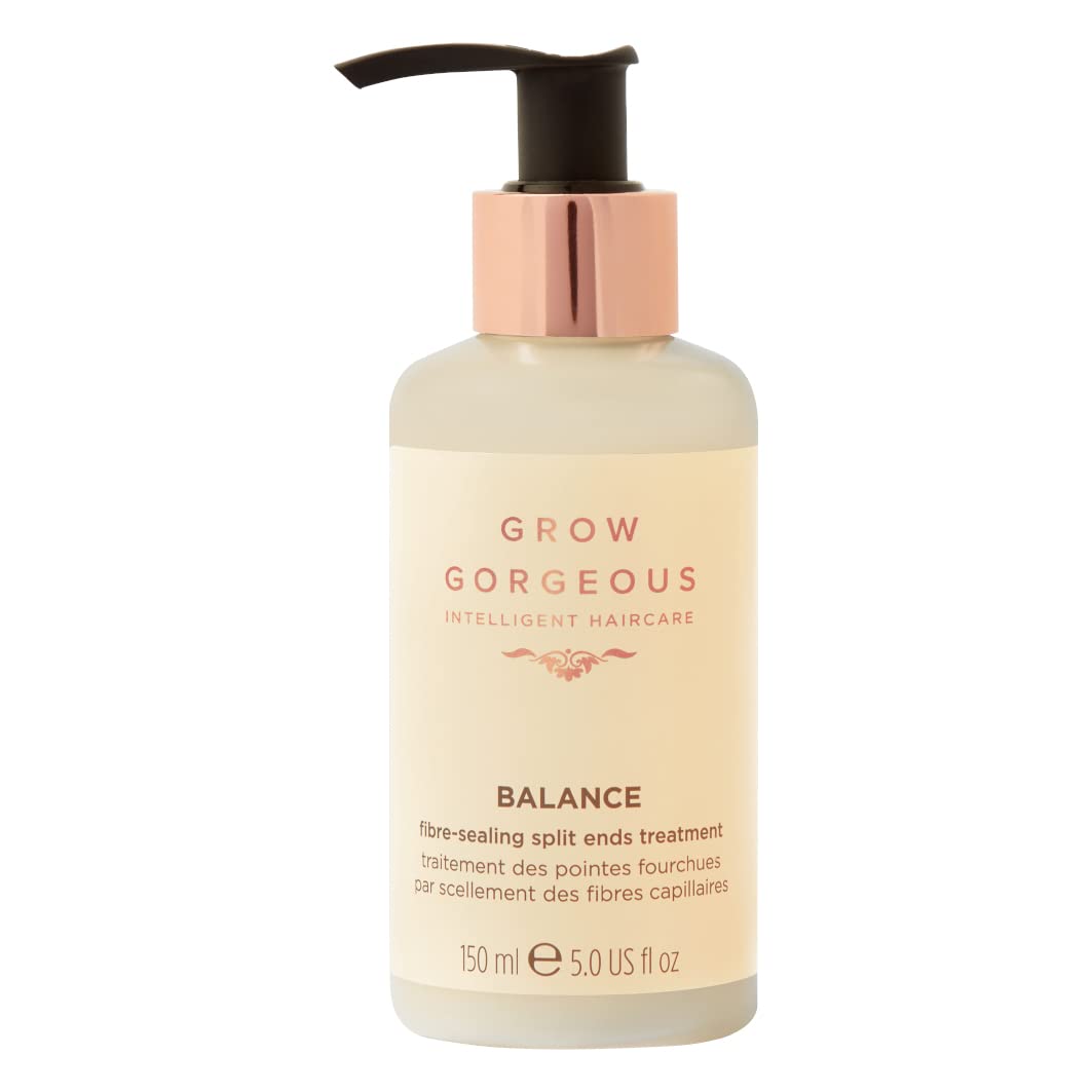 Grow Gorgeous Balance Fiber-Sealing Split Ends Treatment, 150ml - Fiber-Sealing Serum to Smooth and Rebuild Broken Strands -Vegan