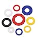 300 Pcs Colored Nylon Round Washers - Red/Yellow/Blue/White/Black for Home & Industrial Use Yellow M4*15 * 1.0