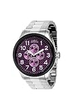 Invicta Men's 48mm Specialty Eclipse Quartz Purple Dial Silver Tone Stainless Steel Bracelet Watch 3