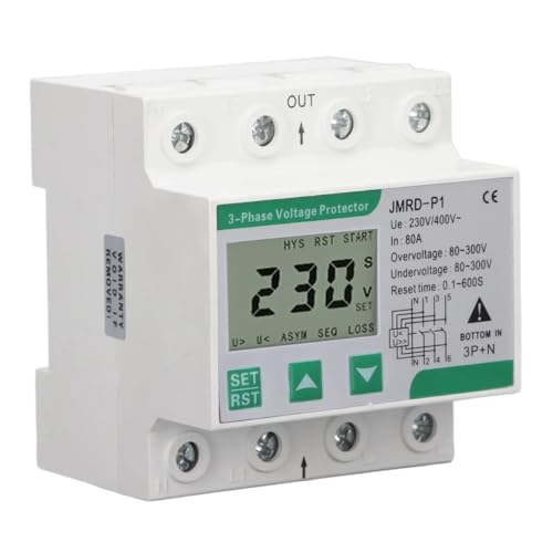Dispositivo de protección contra sobretensión trifásico riel DIN protector voltaje 230V 400V 80A