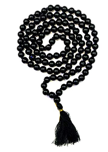 Divya Shakti Black Agate Hakik Japa Mala - Protection Against Bad Evils 108 + 1 Beads (6 m.m) Product Name