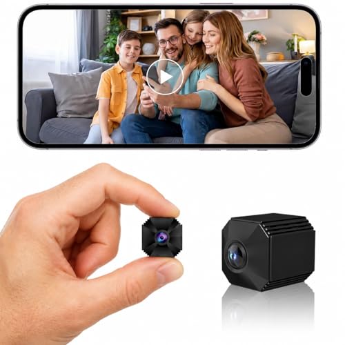 ELEFOCUS 4K Hidden Camera, Mini Spy Camera Wireless for Home Security, Small Indoor Nanny Cam with Night Vision & Motion Detection, Secret WiFi Camera for Pet/Baby, Camaras Espias Ocultas - Black