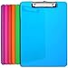 Plastic Clipboards (Set of 6) Multi Pack Clipboard (Colored Assorted) Strong 12.5 x 9 Inch | Holds 100 Sheets! Acrylic Clipboards with Low Profile Clip | Cute Clip Boards Board Clips