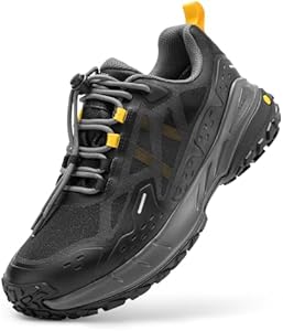 Fitville Wandelschoenen Heren Extra Breed Trekkingschoenen Antislip Outdoor Schoenen Ademend Bergschoenen Lichtgewicht Wandelschoenen Breed Heren Sneakers Zwart 40 EU Breed