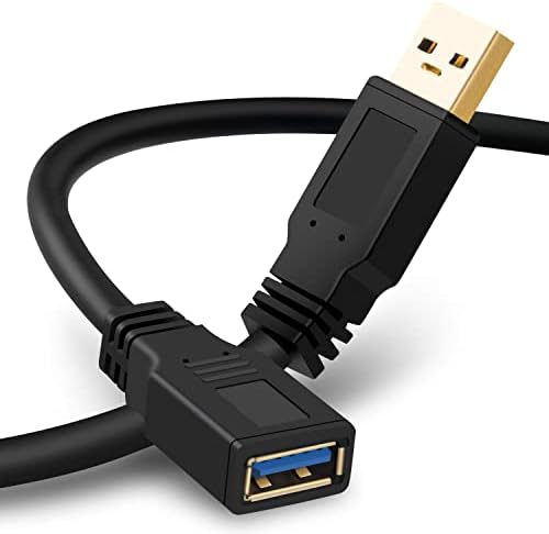 NC XQIN Short USB 3.0 Extension Cable 1 Feet, USB 3.0 Type A Male to A Female Extension Cord,for Data Transfer USB Flash Drive, Keyboard, Mouse, Playstation, Xbox, Oculus VR, Card Reader, Printer etc