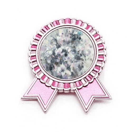 Broche rose en métal effet peinture à l'huile, bijou d'hiver de taille M