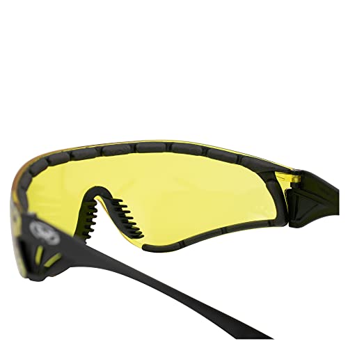 Set Of 3 Pairs: Padded Motorcycle Riding Glasses - Day Night Dawn Dusk Smoked Clear Yellow Shatterproof Polycarbonate Lenses Uv400 Filter For Maximum Uv Protection Scratch Resistant Coating #TOP5