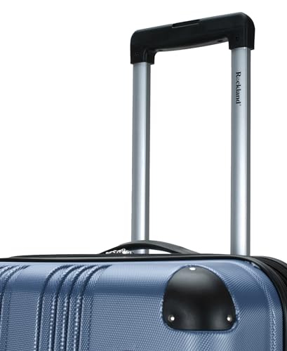 Image of Rockland London Hardside Expandable Spinner Wheel Luggage, Blue, Checked-Large 28-Inch