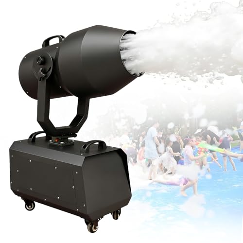 SAIYERUS Máquina de espuma de 2000 W, cano de bolhas com cabeça giratória automática, alcance de 5 a 8 m e cobertura de 80 m², ideal para festas temáticas, festivais, concertos, casamentos, eventos