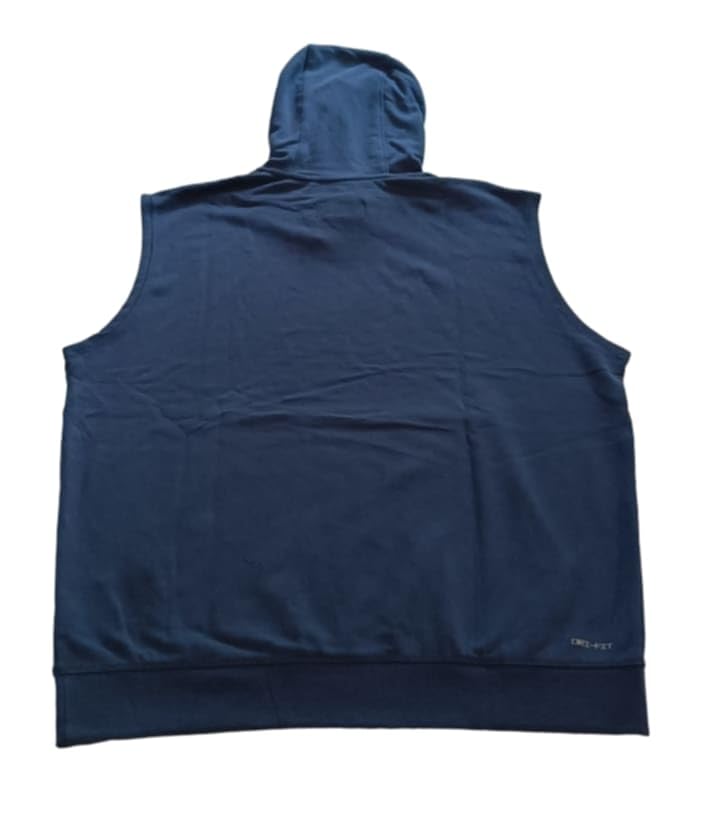 Nike Men's Jordan Dri-FIT Fleece Sleeveless Hoodie (US, Alpha, Large, Regular, Regular, Navy Blue)2