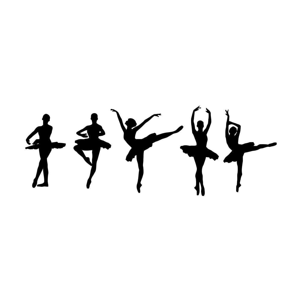 Lzhouting Wall Stickers 2372 Ballet Dancer Silhouette Vinyl Wall Decal Ballet Wall Art Dancing Dancers Ballerina Studio Wall Mral Dance Room Decor Small - 42X119cm