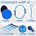 Arrowbash Set of 6 Style Pilates Home Equipment Set Pilates Essential Kit Workout Accessories 14 Magic Circle Mini Exercise Ball Yoga Strap Silicone Tension Strip Tension Band Sliding Plate(Blue)