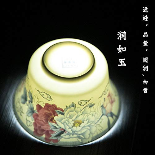 Image of Liang baobao Traditional Gaiwan Tea Set with Lid and Saucer Handmade Ceramic Tea Cup Flower Porcelain Teacups 10oz