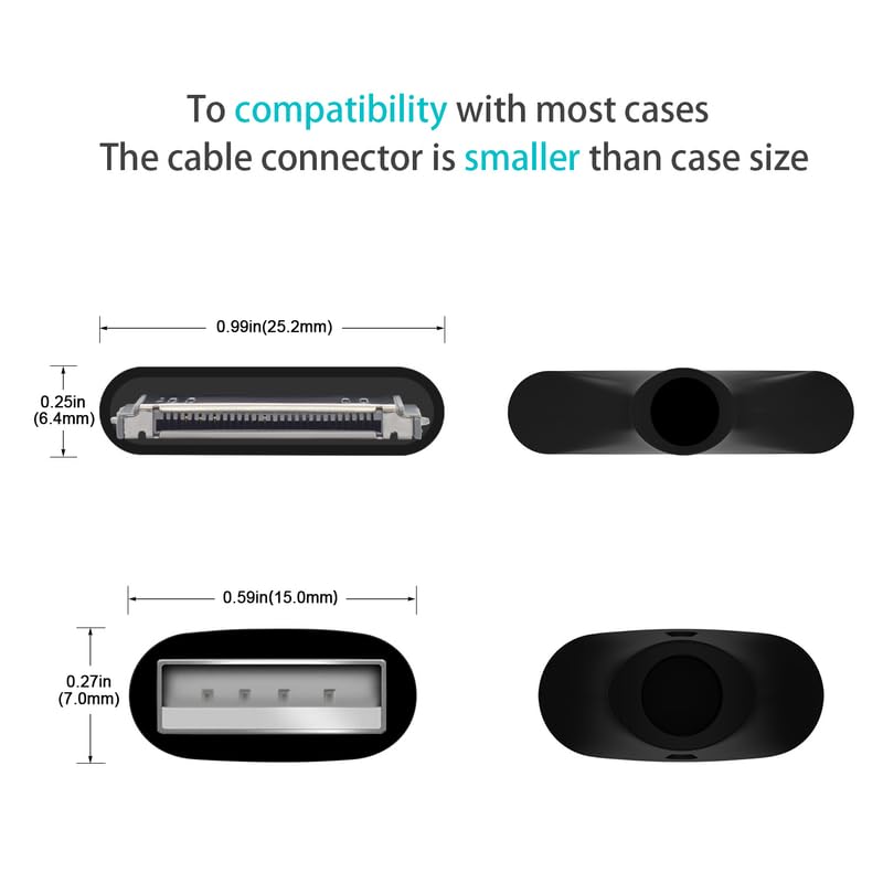 Miniatura 7 de AGVEE Paquete de 2 cables de carga de 10 pies para iPhone 4S antiguo, certificado MFI de 30 pines, trenzado, resistente, rápido, duradero,