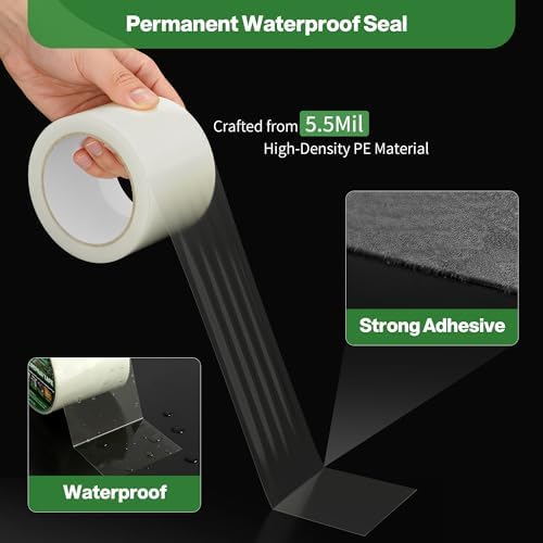 Hoacm Greenhouse Repair Tape Clear, 5.5 mil Thickness, 3.15 in x 72.2 ft - 4