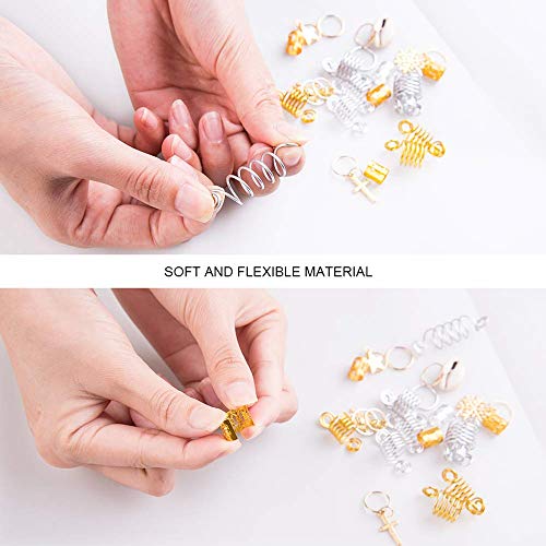 120 Pieces Hair Jewelry for Women Braids, 7 Diffent Colors Braiding Hair Rings for Braids Hair, Colorful Hair Accessories with Cute Pendant