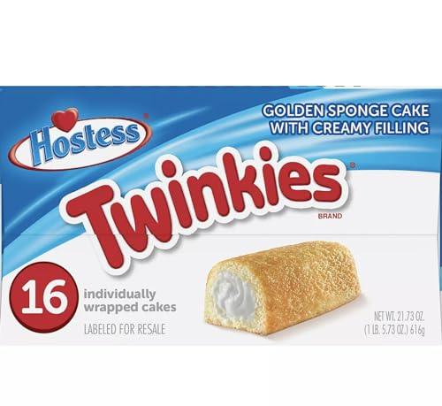 Hostess Twinkies Labeled for resale with UPC code and ingredients 1.31oz / 16 pk