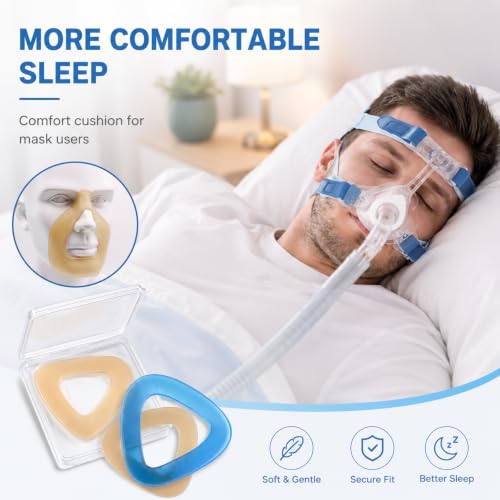 Image of CPAP Nose Pads Nasal Gel Pads for Full Face /Nasal Mask (2 Pack) - Home Ventilator Nose Pads CPAP /BiPAP Mask Liners Supplies Comfort Seal Skin Protection - Reusable Soft CPAP Nose Guard