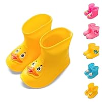 Unisex Kids Wellies Cute Animals Waterproof Lingweight Rain Boots Drawstring Top Cuffs Girls Boys Rain Shoes (Duck, Toddler, 3 Years, Age Range, UK Footwear Size System, 4 Years, Medium)
