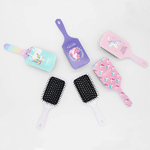 Unicorn Hairbrush, Blue Hair Detangler Brush Handmade Comb With Rainbow Paddle Soft Nylon Bristle & Air Cushion Brush Wave Frizzy Long Thick Fine Hair Smoothing Straightener Brush For Women Girls #TOP6