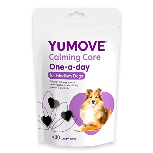 YuMOVE Calming Care One-a-day for Medium Dogs | Previously YuCALM One-A-Day | Calming Supplemnent for Dogs who are Stressed or Nervous |30 Chews - 1 Month Supply | Packaging may vary