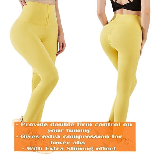 Image of Gym Leggings for Women High Waist, Corset Style Tummy Tucker Shapewear with Hook & Eye Closure for Better Compression, Casual and Gym Wear Multi-Purpose High Waist Trouser