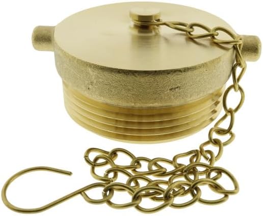 Fire Department Connection FDC Plug With Chain, Brass, 2 1/2" (Brass, 2 1/2" NST, 1 Unit)