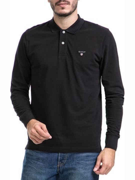 GANTMen Long Sleeve Solid Pique Rugger