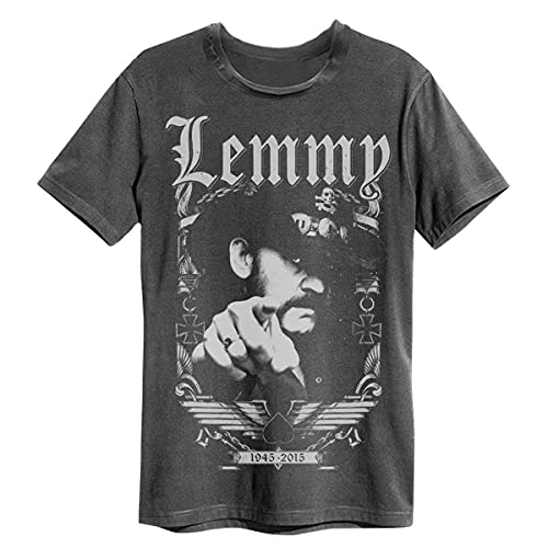 Image of Amplified Lemmy 1945 Unisex Adult T-Shirt Carbon Brushed Charcoal M