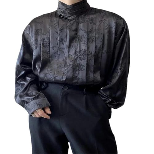 Chemise chinoise plissée col montant homme idéale pour vos soirées