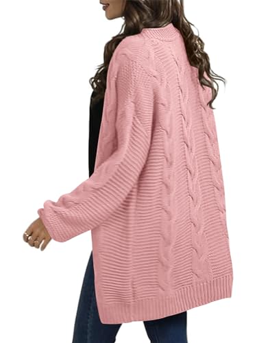 Image of Womens Oversized Chunky Open Front Cardigan Sweaters Cable Knit Long Sleeve Cardigans Outwear Coats