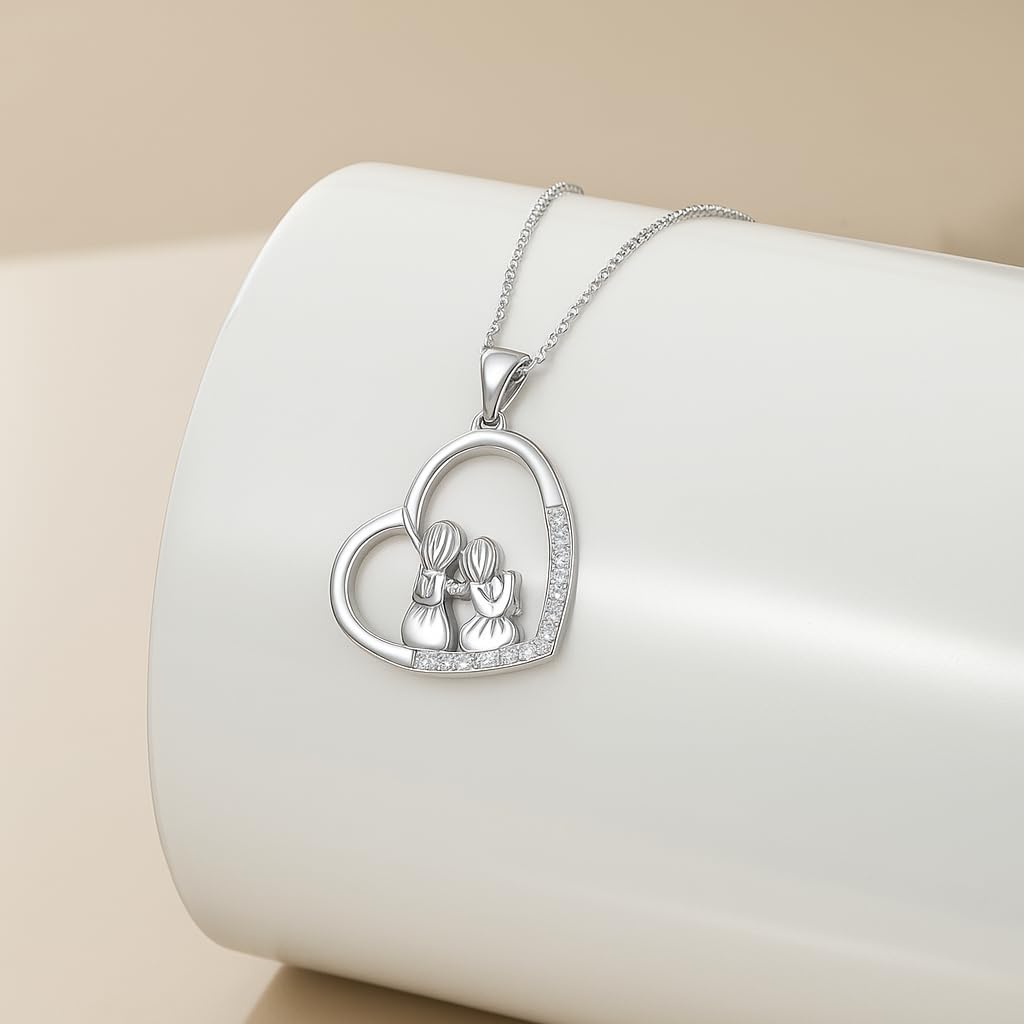 925 Sterling Silver Sister Necklace for Women Friends Daughter Christmal Birthday Gifts - Image 3