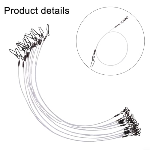 Pack de 12 líderes transparentes de fluorocarbono para pesca miniatura 5