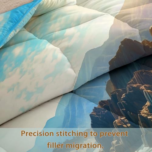 Edredón sin funda de edredón lavable 135x200 cm azul celeste estilo rural 7