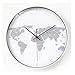 Produktbild Unbekannt Wanduhr Nicht Ticken Batteriebetrieben Analog European Center Map Dekorative Wohnzimmer Stille Schlafzimmer Quarzuhren (Farbe : A)