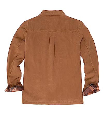 Image of ZENTHACE Men's Full Flannel Lined Shirt Jacket, Heavy Washed Rugged Cotton