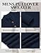 COOFANDY Men Mock Neck Button Sweater Casual Knitted Sweaters Fashion Henley Sweater Navy Blue