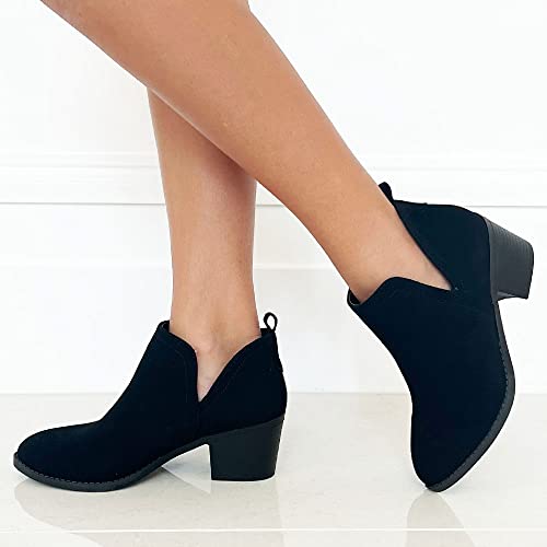 TRENDSUP Ankle Boots for Women Chelsea Square Toe Chunky Low Heel Booties Comfortable Slip on Short Boots by TRENDSUP - Used condition - Image 2