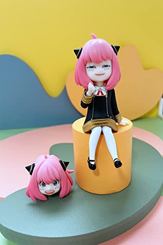 Bhiysue Spyxfamily Anime Anya Forger Figure Car Dashboard Doll Figurine Home Decoration Ornaments Action Figure Model Toy (Anya Sitting) #TOP4