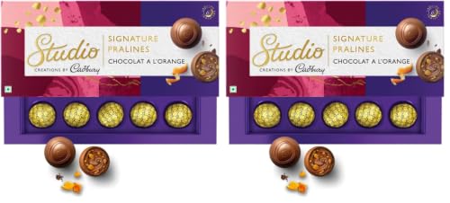 Image of Cadbury Studio Signature Pralines Chocolat A L'Orange Chocolate Gift Pack, 130 g (Pack of 2)