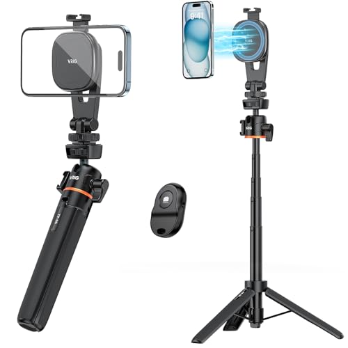 VRIG MagSafe Selfie Stick Tripod Compatible with MagSafe, 21.6" Extendable Magnetic Cell Phone Tripod Stand with Wireless Remote