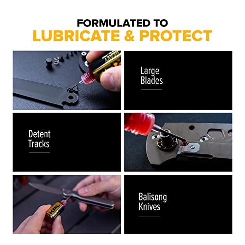Image of Knife Pivot Lube - Heavy Knife Oil for Blades - Synthetic Pocket Knife Lubricant - 75 Weight Precision Oiler Bottle