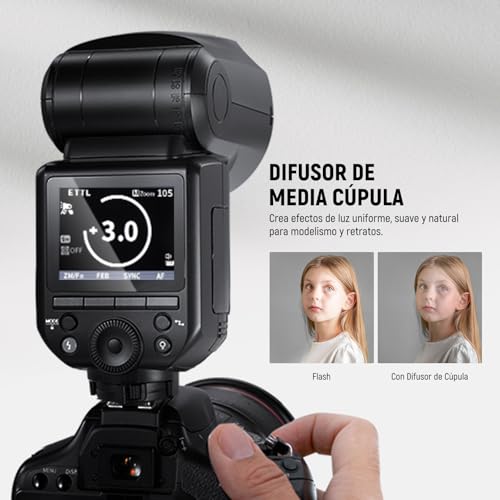 Ficha técnica NEEWER Z2-C 2.4G TTL Flash Speedlite Cabeza Redonda Compatible con Canon 76Ws 1/8000s HSS con Difusor 2 Lámparas Modelar Interfaz Mejorada Tecla Palanca TTL M 3000mAh Batería 600 Flash Potencia - Fernando Cortés