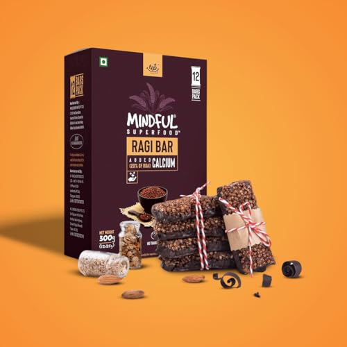 EAT Anytime Ragi Millet Bar Gluten Free Healthy Snack Bars Loaded with Calcium, 300 g (12 x 25g) Sugar Free