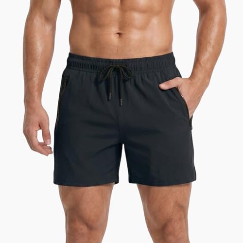 Towintec Maillot de Bain Homme Short Calecon Zip Fermeture Poche Vetement Slip Caleçon Salle de Sport Élastique Jammer Natation Boxer Doublure en Maille avec Cordon Réglable Plage Natation Surf Voyage – vue 8
