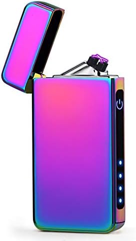 Leejie Plasma Lighter USB Rechargeable Dual Arc Electric Lighter Windproof Flamess Lighter (Purple)