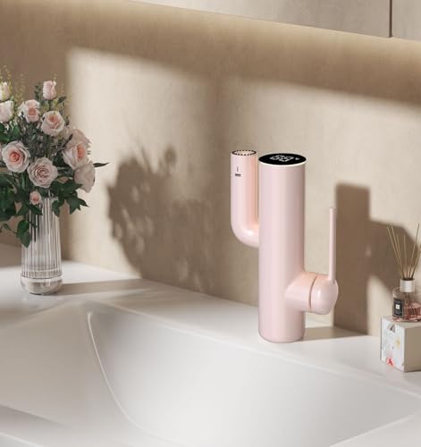 Robinet de lavabo blanc mitigeur rotatif et écran température LED
