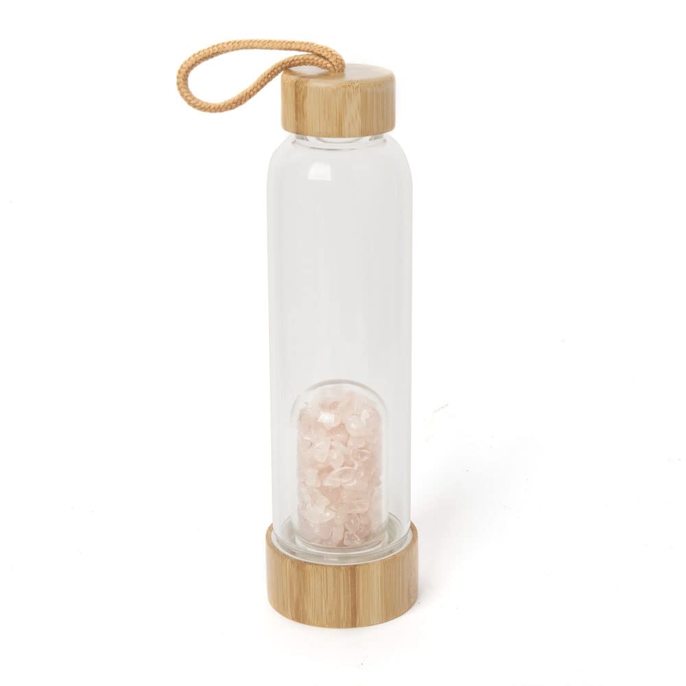 Bouteille d'eau en cristal naturel de quartz 550 ml pour l'élixir de reiki et lithothérapie