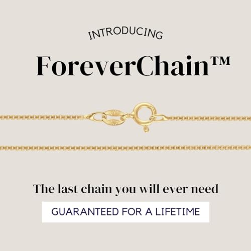 KISPER Gold Box Chain Necklace for Women Plated 925 Sterling Silver Dainty additional image 1